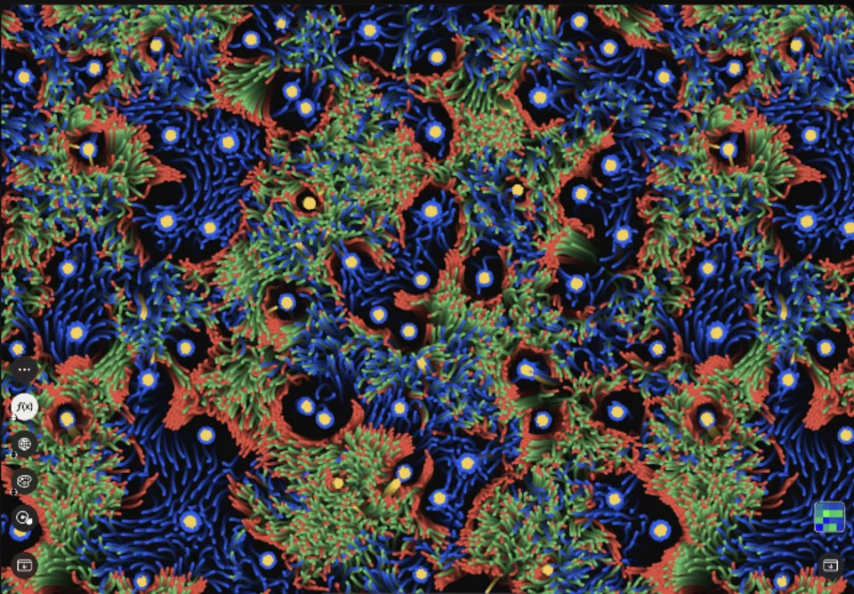 Quantum particle interactions and rule matrix on iPhone and iPad